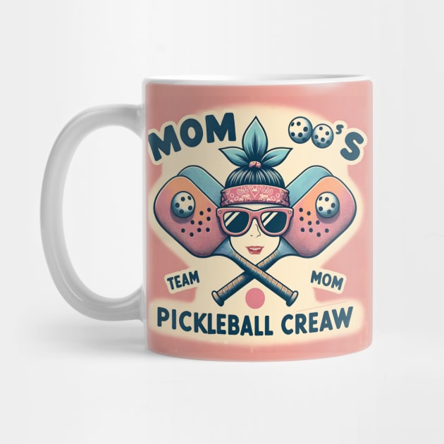 Mom, Team Mom, Moms Pickleball Crew, vintage retro funny pickleball by O.M.Art&Yoga